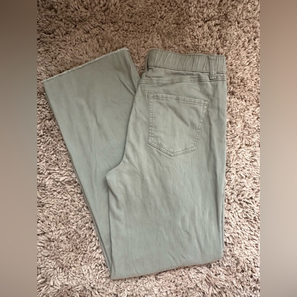 green wide leg jeans